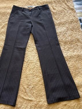 Star City Dark Brown Shimmery Pinstripe Dress Pants Authentic Y2K Vintage